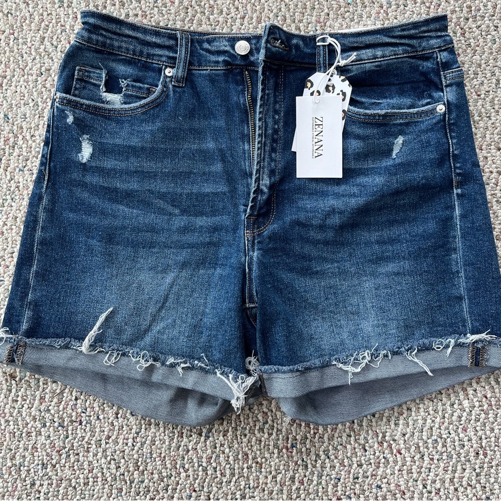 NWT Zenana Tori  Denim Shorts XL